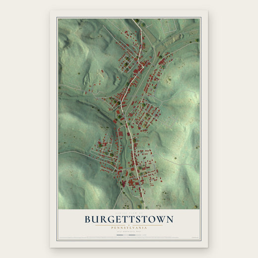Burgettstown, Pennsylvania map print, the full design