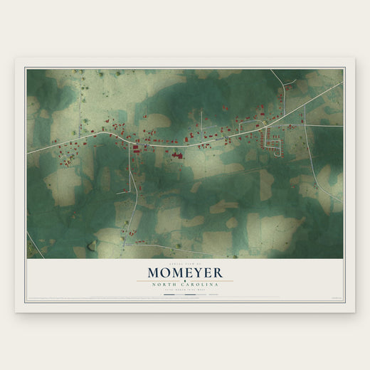 Momeyer, North Carolina map print, the full design