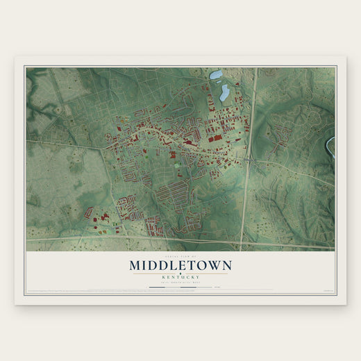 Middletown, Kentucky map print, the full design