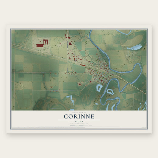 Corinne, Utah map print, the full design