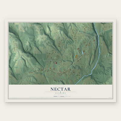 Nectar, Alabama map print, the full design
