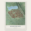 Reservoir Hill, Maryland map print, the full design