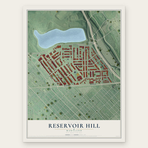 Reservoir Hill, Maryland map print, the full design