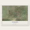 Texhoma, Oklahoma map print, the full design