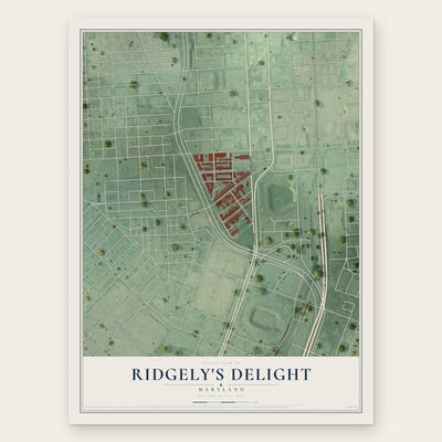 Ridgely's Delight, Maryland map print, the full design