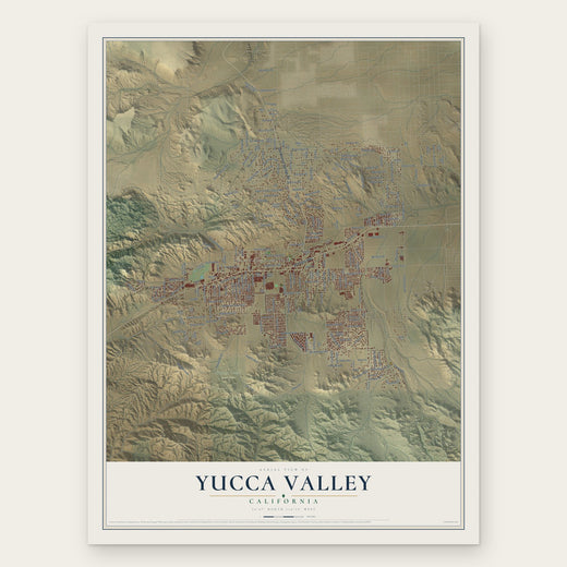 Yucca Valley, California map print, the full design