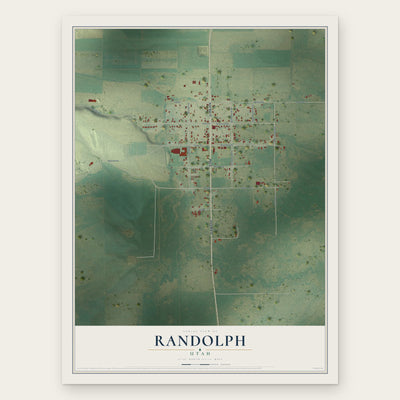 Randolph, Utah map print, the full design