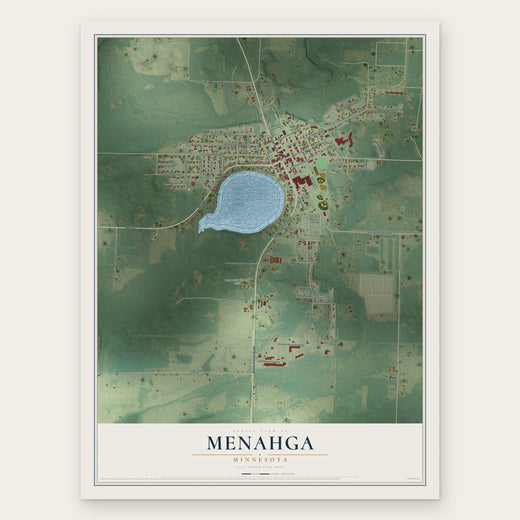 Menahga, Minnesota map print, the full design