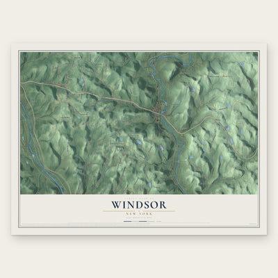 Windsor, New York map print, the full design