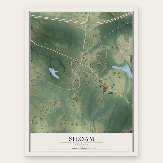 Siloam, Georgia map print, the full design