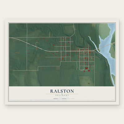 Ralston, Oklahoma map print, the full design