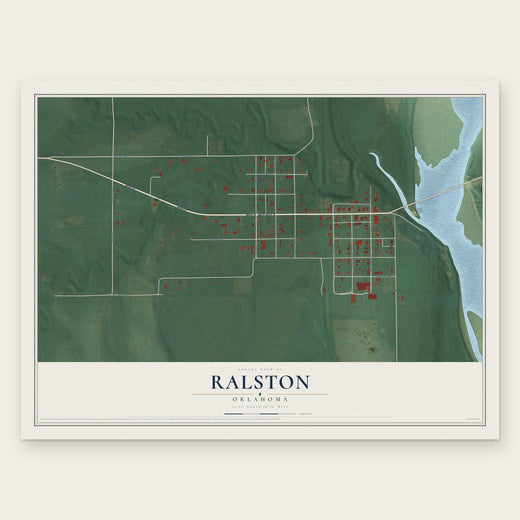 Ralston, Oklahoma map print, the full design