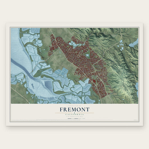 Fremont, California map print, the full design