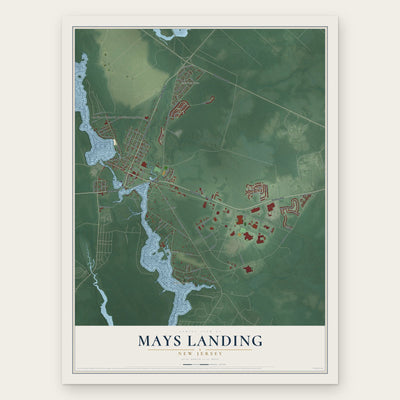 Mays Landing, New Jersey map print, the full design
