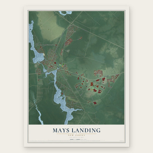 Mays Landing, New Jersey map print, the full design