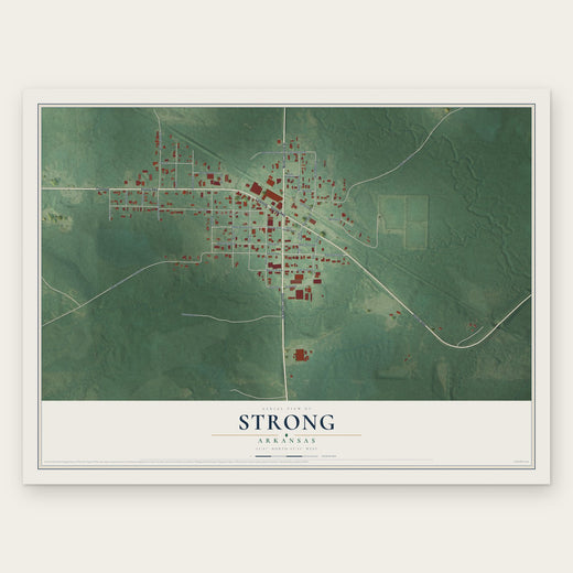 Strong, Arkansas map print, the full design