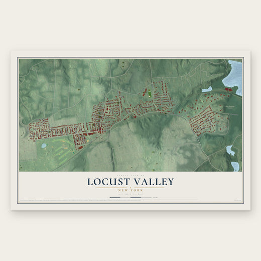 Locust Valley, New York map print, the full design