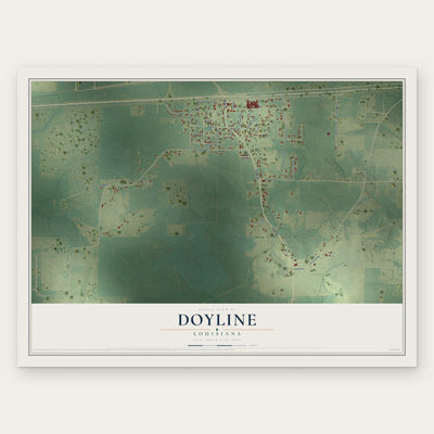 Doyline, Louisiana map print, the full design