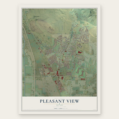 Pleasant View, Utah map print, the full design