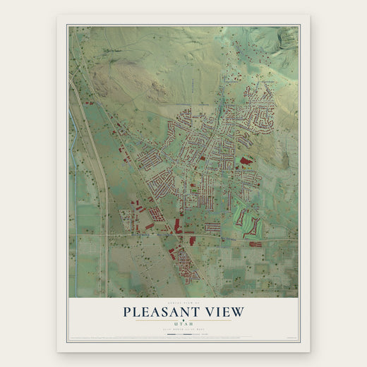 Pleasant View, Utah map print, the full design