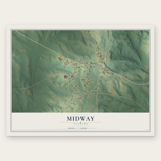 Midway, Alabama map print, the full design