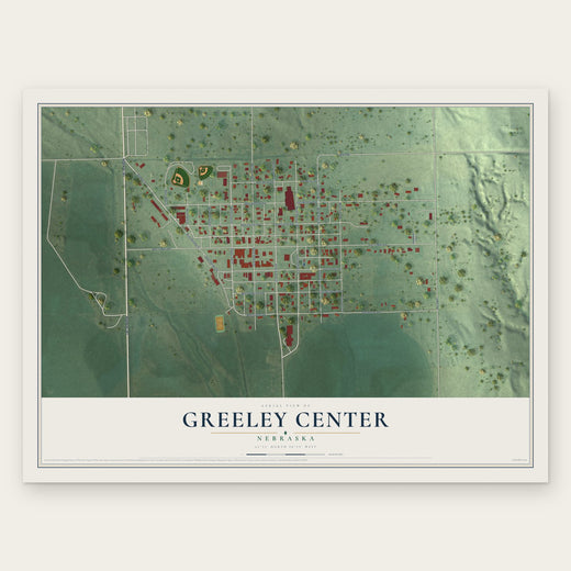 Greeley Center, Nebraska map print, the full design