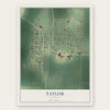Taylor, Arkansas map print, the full design