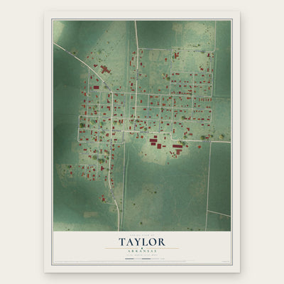 Taylor, Arkansas map print, the full design