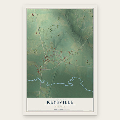 Keysville, Georgia map print, the full design