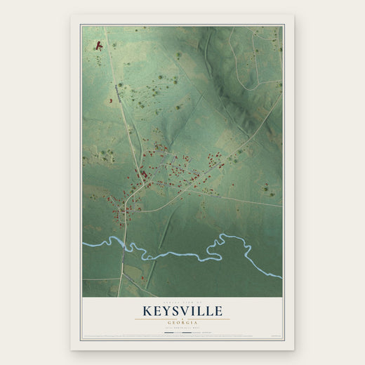 Keysville, Georgia map print, the full design
