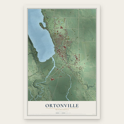 Ortonville, Minnesota map print, the full design