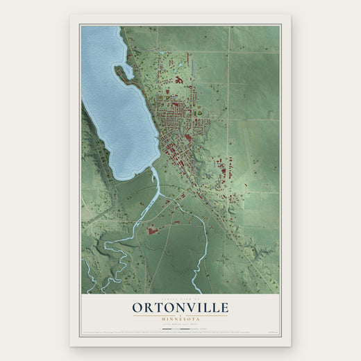 Ortonville, Minnesota map print, the full design