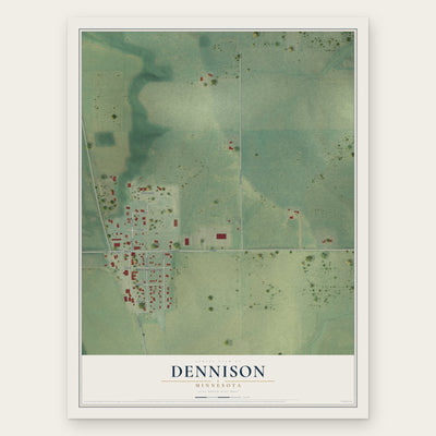 Dennison, Minnesota map print, the full design