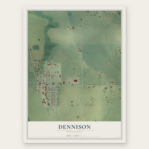 Dennison, Minnesota map print, the full design
