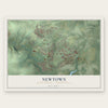 Newtown, Bucks County, Pennsylvania map print, the full design