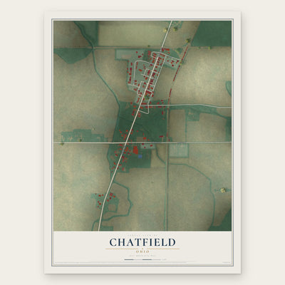 Chatfield, Ohio map print, the full design