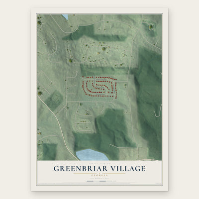 Greenbriar Village, Georgia map print, the full design