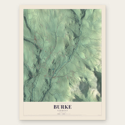 Burke, Vermont map print, the full design