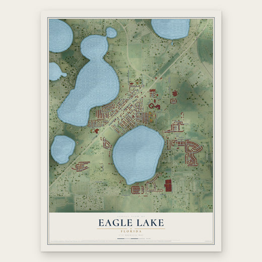 Eagle Lake, Florida map print, the full design