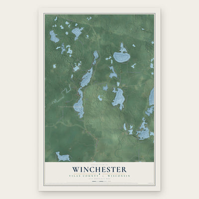 Winchester, Vilas County, Wisconsin map print, the full design