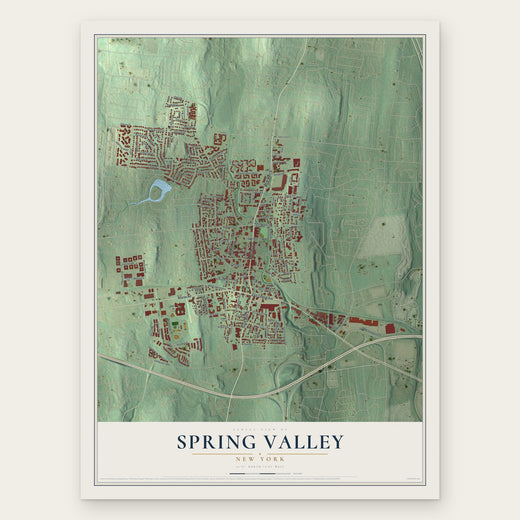 Spring Valley, New York map print, the full design