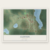Clinton, Minnesota map print, the full design