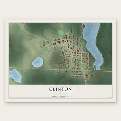 Clinton, Minnesota map print, the full design