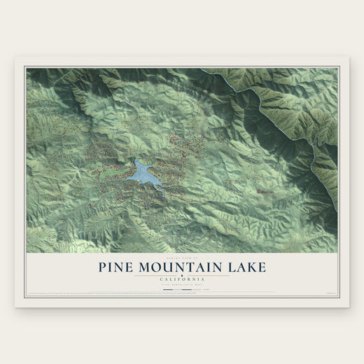 Pine Mountain Lake, California map print, the full design