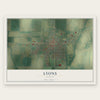 Lyons, Kansas map print, the full design