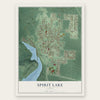 Spirit Lake, Idaho map print, the full design