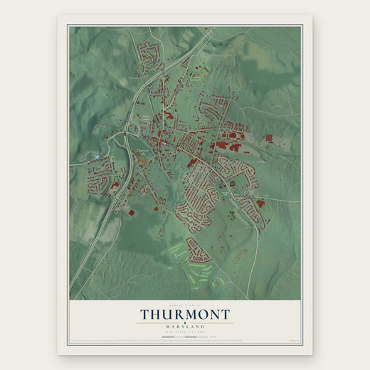 Thurmont, Maryland map print, the full design