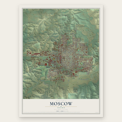 Moscow, Idaho map print, the full design