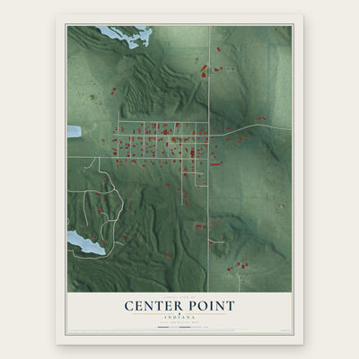 Center Point, Indiana map print, the full design