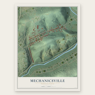 Mechanicsville, Pennsylvania map print, the full design